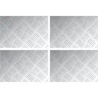 vidaXL Trapmatten 4 st 30 x 20 cm Zilver Aluminium Rechthoekig