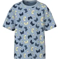 Name it KIDS T-shirt lichtblauw Jongens Katoen Ronde hals All over print - maat 134/140