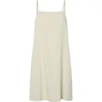 Pieces Pcpia Bandjes Linnenmix Midi-jurk Dames Beige XL