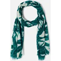Damart - Foulard sjaal puur katoen bladerprint - Dames - Groen - Eén maat