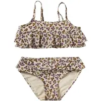 Salted Stories crop bikini met ruches wit Meisjes Polyester All over print - maat 122/128 - glitter