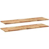 vidaXL Wandschappen 2 st zwevend olieafwerking 160x40x2 cm acaciahout