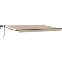 vidaXL Handbediende luifel met LED's Beige en Antraciet 4,5 × 3 m
