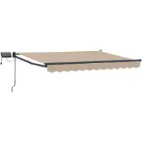 vidaXL Handbediende luifel met LED's Beige en Antraciet 3 x 2,5 m