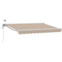 vidaXL Elektrisch Uitschuifbare Zonneluifel Beige en Wit 3 x 2,5 m
