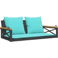 vidaXL Hangstoel met kussen, zwart, 109x62x40 cm, polyrotan