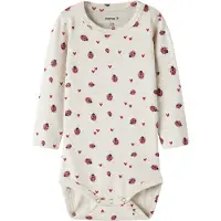 Name it Rompertje/body 'NBFHALINE' greige / donkerrood / zwart
