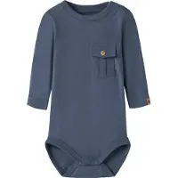 Name it Romper l/s - Katoen/Modaal - NbmHowel - Vintage Indigo - - 56 - Rompers Lange Mouw