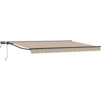 vidaXL Handbediende luifel met LED's Beige en Antraciet 4 × 3,5 m