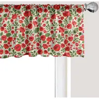 Abakuhaus Poppy raamvalletje, gordijnvalletje voor keuken en slaapkamer met tunnelzoom, 137 cm x 45 cm, groen rood beige