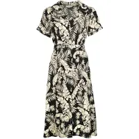 Banned Retro - Rockabilly Midi-jurk - Yvette Dress - XS tot 4XL - voor Vrouwen - zwart-bruin | Maat S