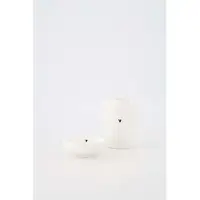 Zusss Set Van Een Koffiemok Hartje Met Dipschaaltje Hartje - Verjaardag - Cadeau Dames Keramiek White / Black