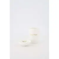 Zusss Set Van Een Koffiemok Coffee Met Dipschaaltje Love In Gouden Letters - Verjaardag - Cadeau Dames Keramiek White / Gold