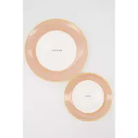 Zusss Set Van Een Ontbijtbordje Lieveling En Gebaksbordje Liefs In Roze - Verjaardag - Cadeau Dames Keramiek White / Light Pink