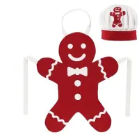 Winteria - Keukenschort voor kinderen met muts, peperkoekmotief, 50 x 59 cm