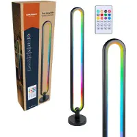 Grundig RGB Vloerlamp 104,5 cm - LED Staande Lamp met Afstandsbediening en Muziekmodus - Sfeerverlichting met Timet tot 4 Uur - Gaming Lamp RGB en Wit Licht