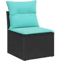 vidaXL Tuinset, 6-delig, zwart, polyrotan