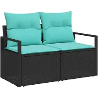 vidaXL Tuin Sofa met kussen 120 x 62 x 69 cm poly rattan