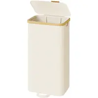 Songmics - Wasmand - Wasmand met Deksel - Uitneembare Zak - Bamboe Frame - Voor Wasruimte Slaapkamer