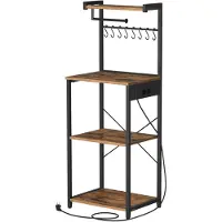 Vasagle - Kruidenrek - Staande Rek met 4 Niveaus - Keukenrek met Oplaadstation - 8 Haken