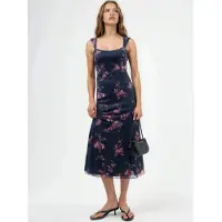 Hiccups for Kids Bloemen Midi-jurk met Hart Kraag