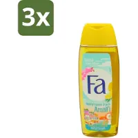 Fa - Douchegel - Mediterranean Jewels Amalfi - Orchidee & Citrus - Frisse & Tropische Geur - Verfrissend - 250 ml - Bulkverpakking - 3 stuks