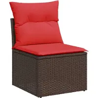 vidaXL Bankstel 4 st 4-Aantal zitplaatsen Bruin en Rood poly rattan