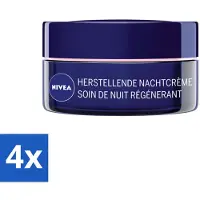 Nivea - Nachtcrème - Essentials +24U Voedend - Voor gevoelige & droge huid - Met Sheaboter & Amandelolie - 50 ml - Voordeelverpakking - 4 stuks