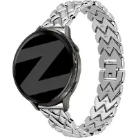 Bandz Metalen 'V-Type' bandje geschikt voor Garmin Vivoactive 4s / Vivomove 3s / Venu 4 - 41mm / Venu 3s / Venu 2s / Forerunner 265s / Forerunner 255s (Zilver)