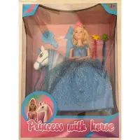Evora Prinsessenpop met Paard – Inclusief Haaraccessoires en Kam – 30 cm Pop & 25 cm Paard – Speelset voor Kinderen vanaf 3 Jaar