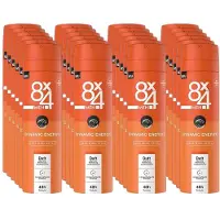 8x4 8 x 4 Deospray Men - Dynamic Energy - Deodorant - Energieke & Frisse Geur - 150 ml - Voordeelverpakking - 24 stuks