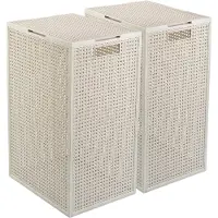 Curver Kaya Wasmand met deksel - 60L - 2 stuks - 38x29x58,5 cm - Wit