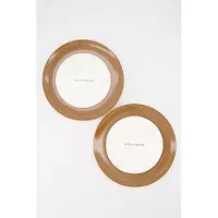 Zusss Set Van 2 Ontbijtbordjes 'Gezelligheid' In Bruin - Verjaardag - Cadeau Dames Keramiek White / Brown