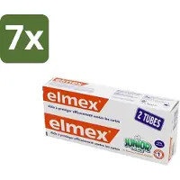 Elmex Junior Tandpasta - Bescherming & Versterking voor Blijvende Tanden - Set van 2 x 75ml - Bulkverpakking - 7 stuks