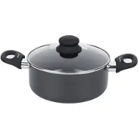 Brabantia Signal Kookpan Ø 24 cm – Keramische Antiaanbaklaag (PFAS-vrij) – Met Glazen Deksel – Warmte-indicator – Geschikt voor Inductie en Alle Warmtebronnen