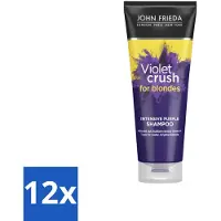 John Frieda – Shampoo – Sheer Blonde Violet Crush Intensive Purple – Tegen gele ondertonen – 250 ml - Voordeelverpakking - 12 stuks