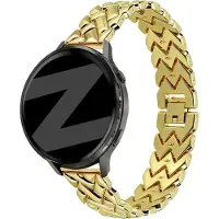 Bandz Metalen 'V-Type' bandje geschikt voor Garmin Vivoactive 4s / Vivomove 3s / Venu 4 - 41mm / Venu 3s / Venu 2s / Forerunner 265s / Forerunner 255s (Goud)