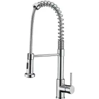 EcoRain 30% Waterbesparende Keukenkraan Job met Uittrekbare Loop van RVS 304 en Messing - Universele Aansluiting - Anti-Kras Coating - Behoud Waterdruk - 5 Jaar Garantie - Chroom