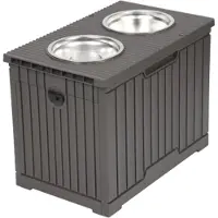 Topmast Dinnertafel voor honden - met 2 RVS kommen inclusief opbergruimte - Stevig ECO kunststof - Introductiekorting