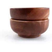 Balkonbar Khaya - set houten kommetjes Ø 12 cm - voor dessert of snacks - duurzaam - vegan