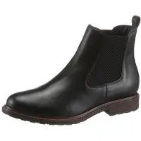 Tamaris Boots 'Stiefel Damen 1-25056-41/003 Echtleder in schwarz' zwart