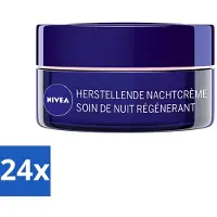 Nivea - Nachtcrème - Essentials +24U Voedend - Voor gevoelige & droge huid - Met Sheaboter & Amandelolie - 50 ml - Voordeelverpakking - 24 stuks