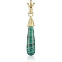 Cavill - Zilveren hanger met 19 9 ct Malachiet fancy druppelvorm - 925 Sterling zilver - Verguld - Elegant groen sieraad uit DR Congo