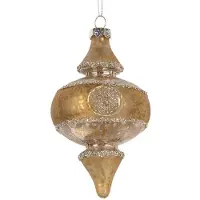 Clayre & Eef Kerstbal Overig Ø 7x13 cm Goudkleurig Glas Kerstballen