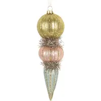 Clayre & Eef Kerstbal Overig Ø 6x18 cm Groen Glas Kerstballen