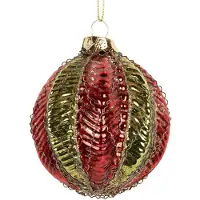 Clayre & Eef Kerstbal Overig Ø 7x8 cm Goudkleurig Glas Kerstballen