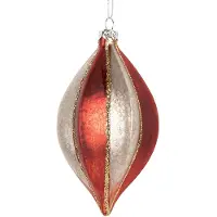 Clayre & Eef Kerstbal Overig Ø 7x13 cm Zilverkleurig Glas Kerstballen
