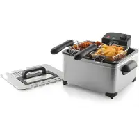 DNA Frituurpan - Dubbele Frituurpan - 5L Friteuse - Zilver - 36cm x 36cm x 22cm