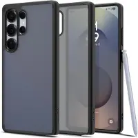 Spigen Crystal Hybrid | Hoesje Geschikt voor Samsung Galaxy S25 Ultra | Back Cover | Militaire Standaard | Air Cushion | Frost Zwart