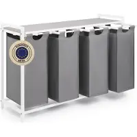 Ren Wasmand 4 Vakken - Wasmand - Wassorteerder - Crème - 73cm x 111cm x 36cm